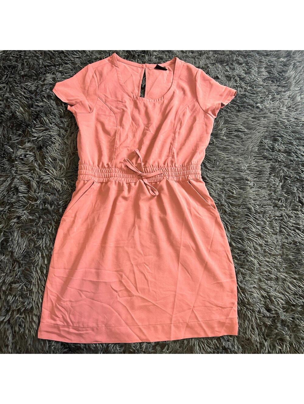 32 Degrees Cool Women’s Coral Pink Lightweight Dress Smocked Waist Size Small